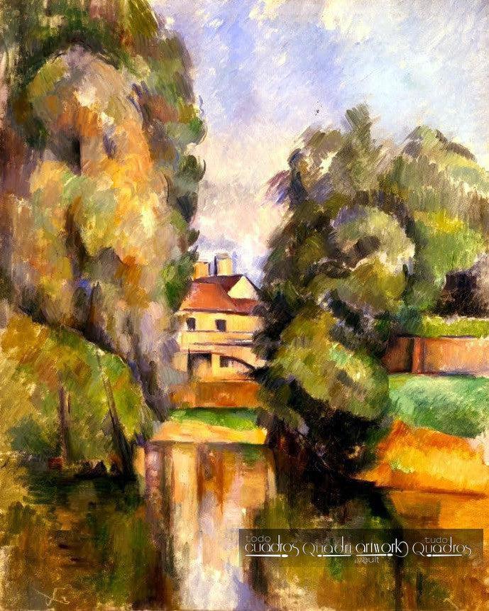 Casa de campo con río, Cézanne