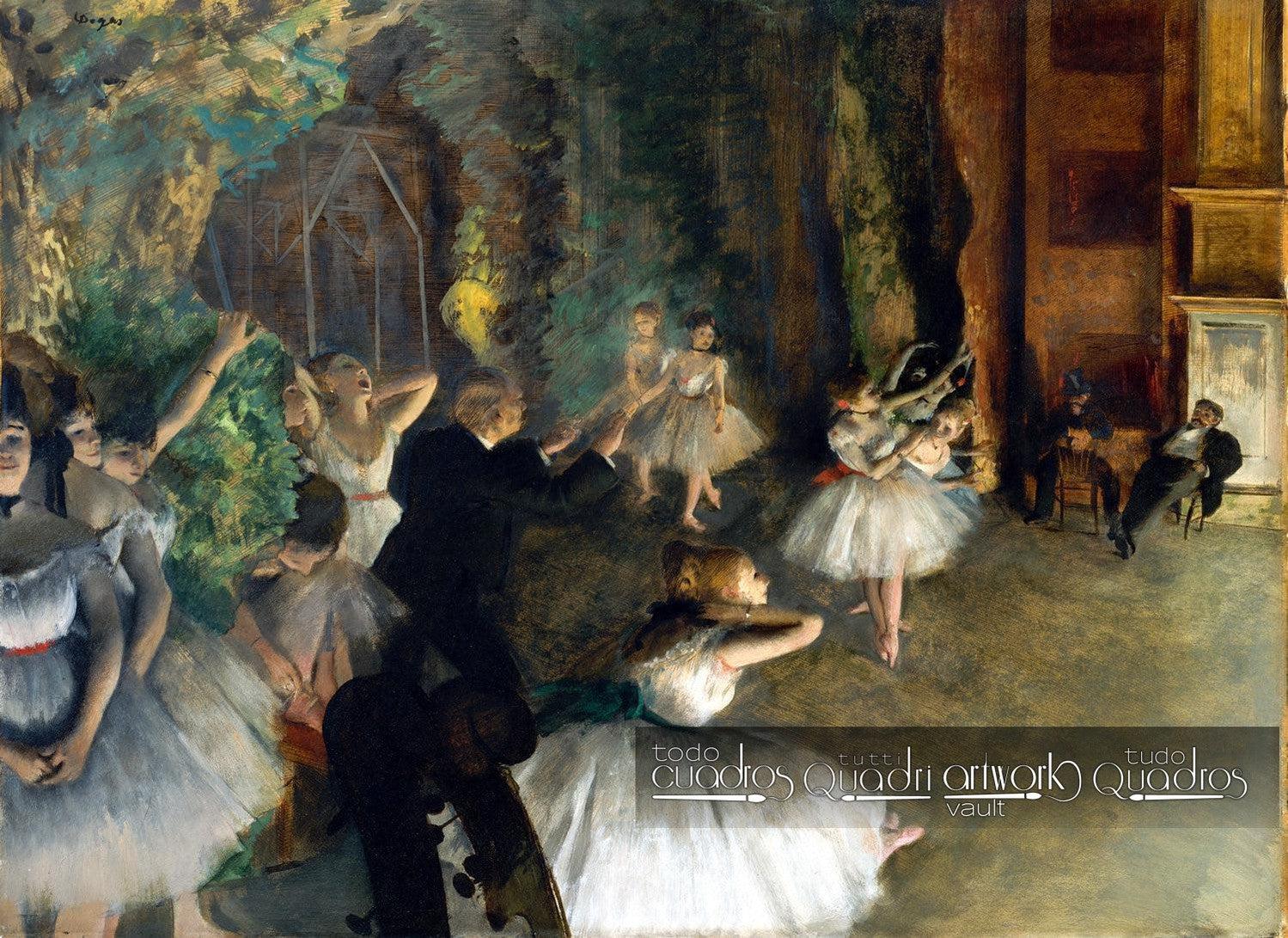 Ensayo de ballet en el escenario, Degas