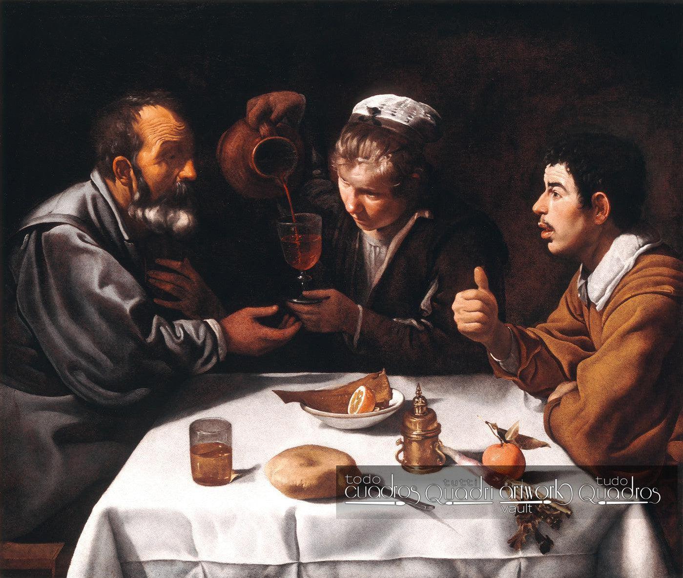 Tres hombres a la mesa, Velázquez