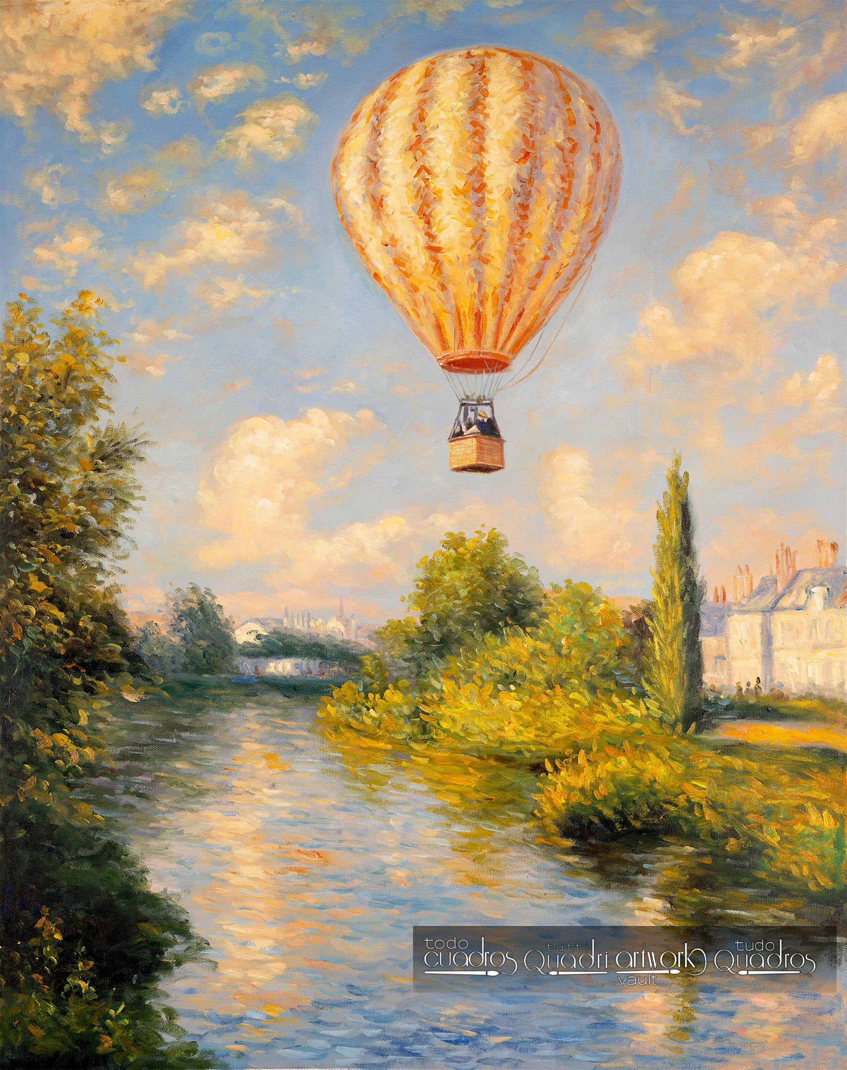 Viaje entre las nubes, estilo monet