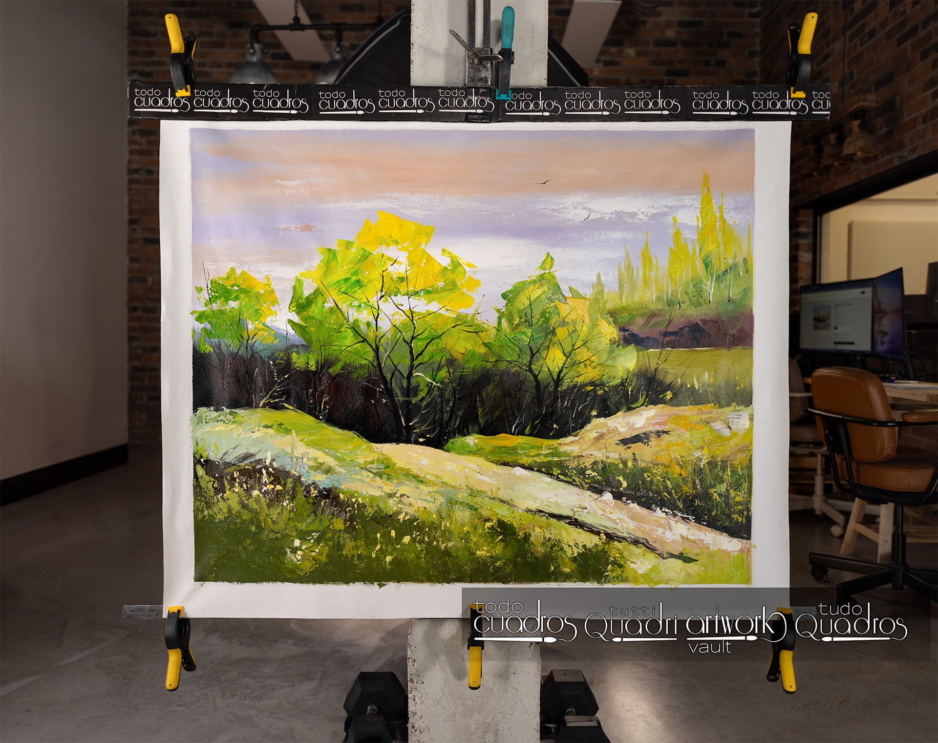 Árboles del monte - Paisaje al óleo