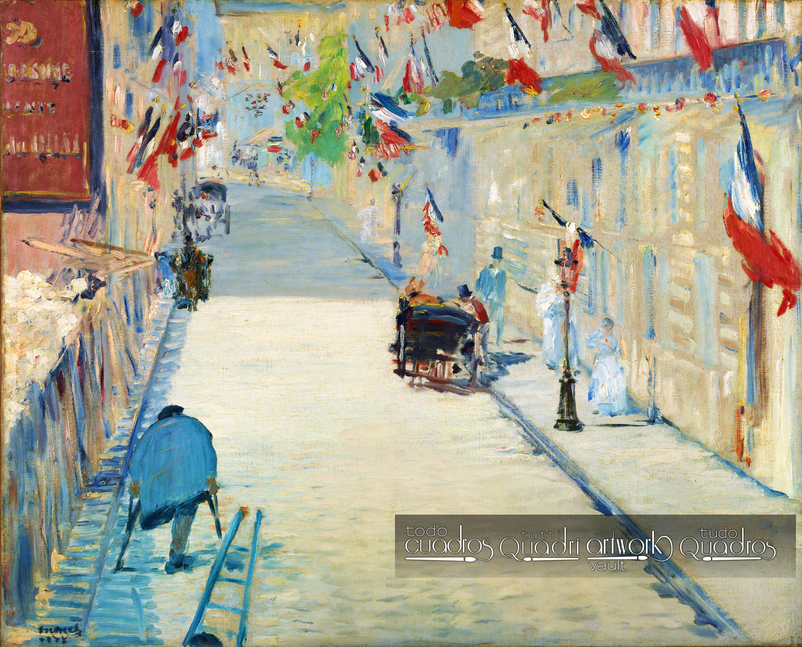 La Rue Mosnier con banderas, Manet