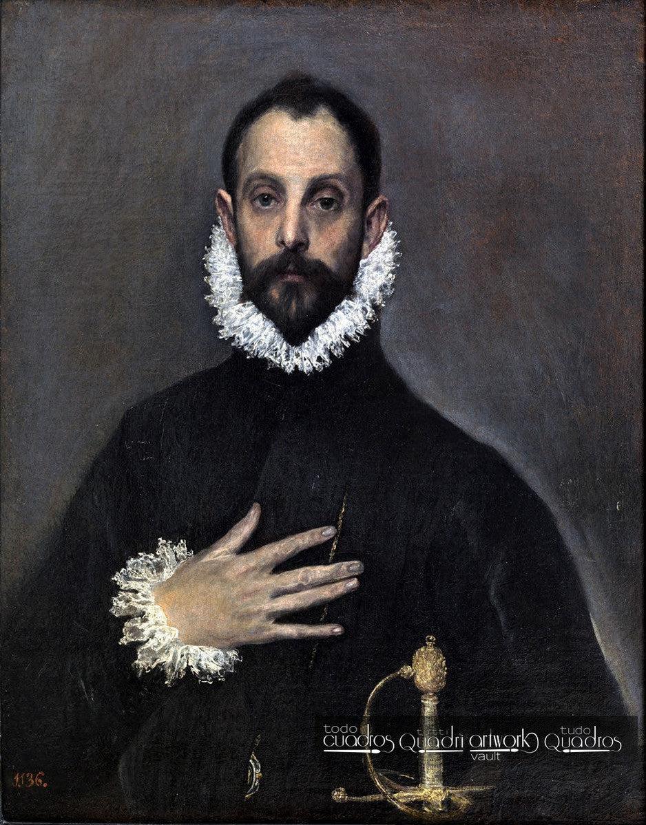 El caballero de la mano en el pecho, El Greco