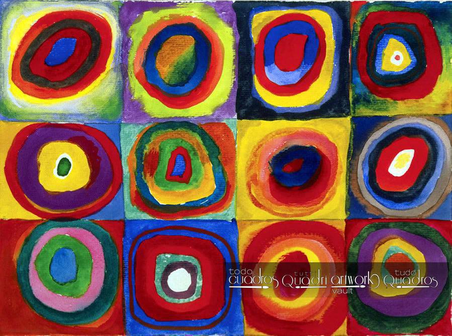 Estudio de color con cuadrados, Kandinsky
