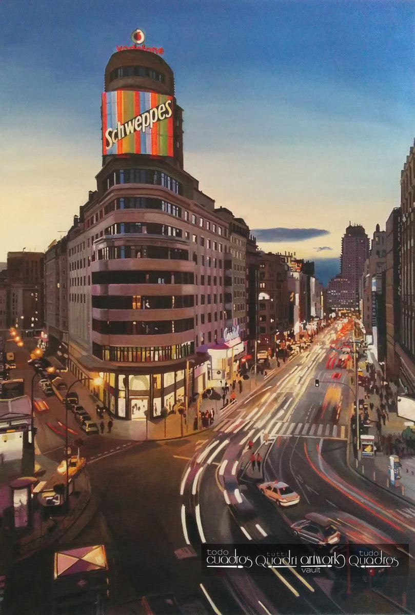 La Gran Vía de Madrid por la noche