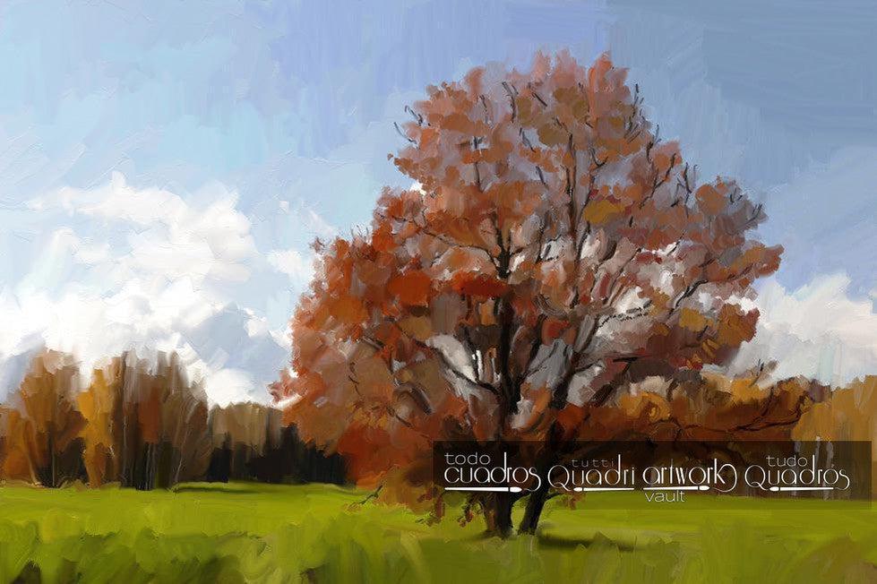 Sfumato árbol, Óleo de Paisaje